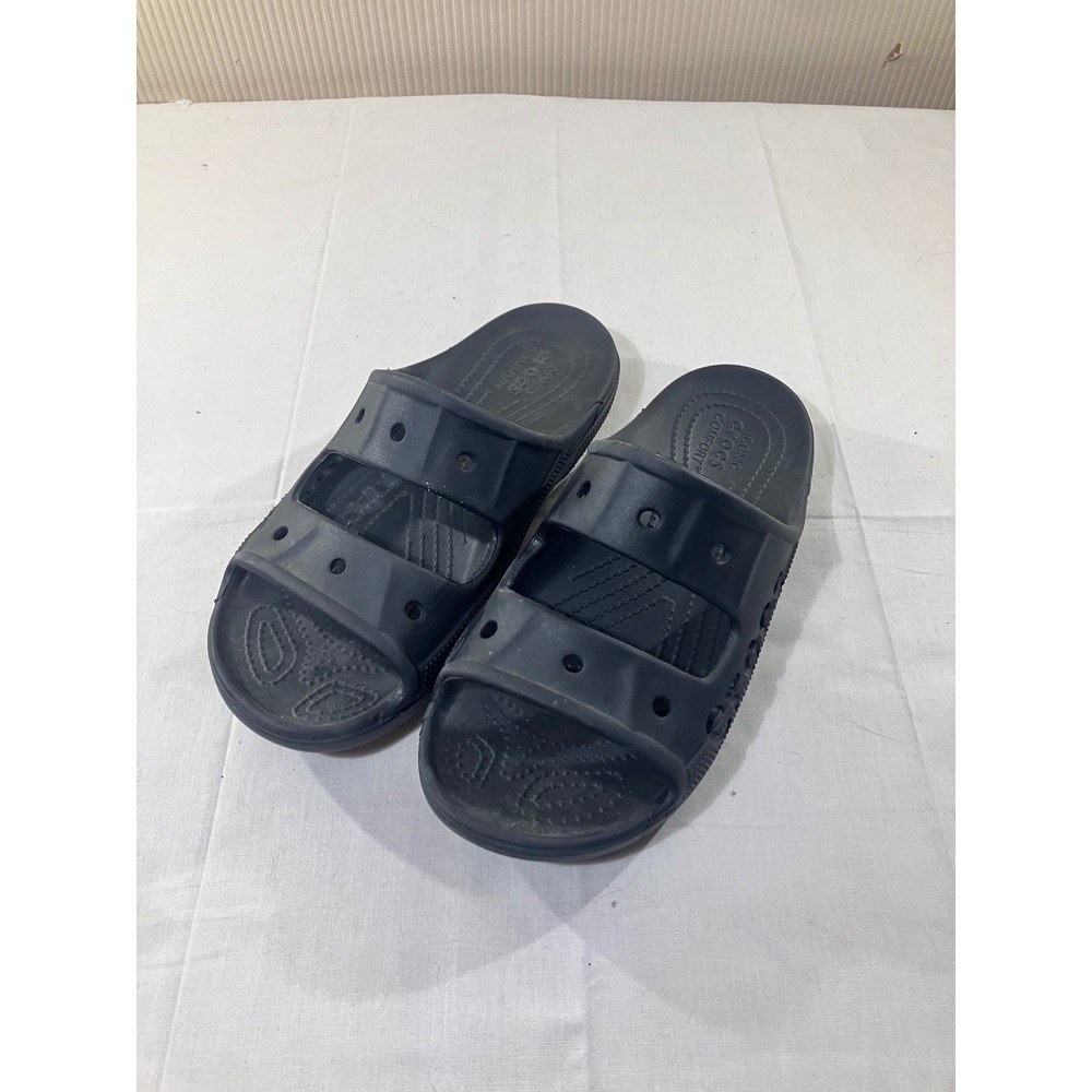 Crocs Classic Two Strap Slides Black M 6‎ W 8 Comfort Sandals Unisex